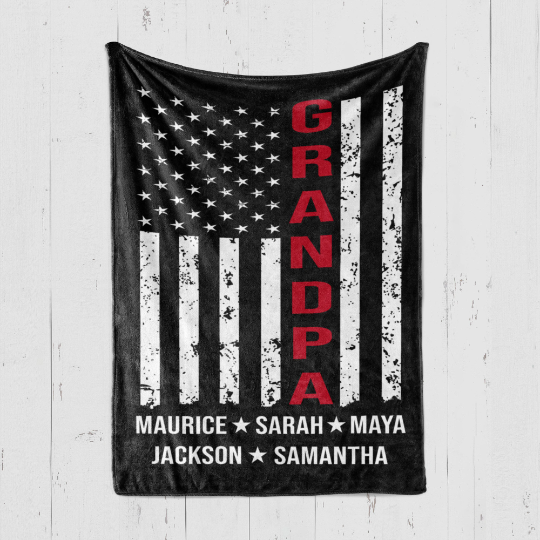 Grandpa Flag Blanket