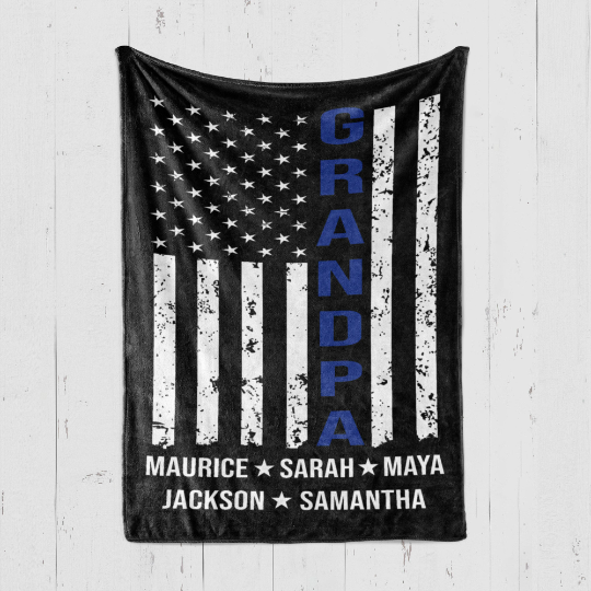 Grandpa Flag Blanket