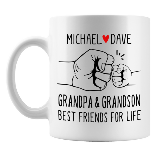 Grandpa and Grandson Best Friends Fist Bump Mug
