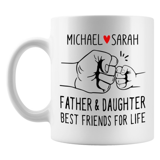 Father and Daughter Best Friends Fist Bump Mug