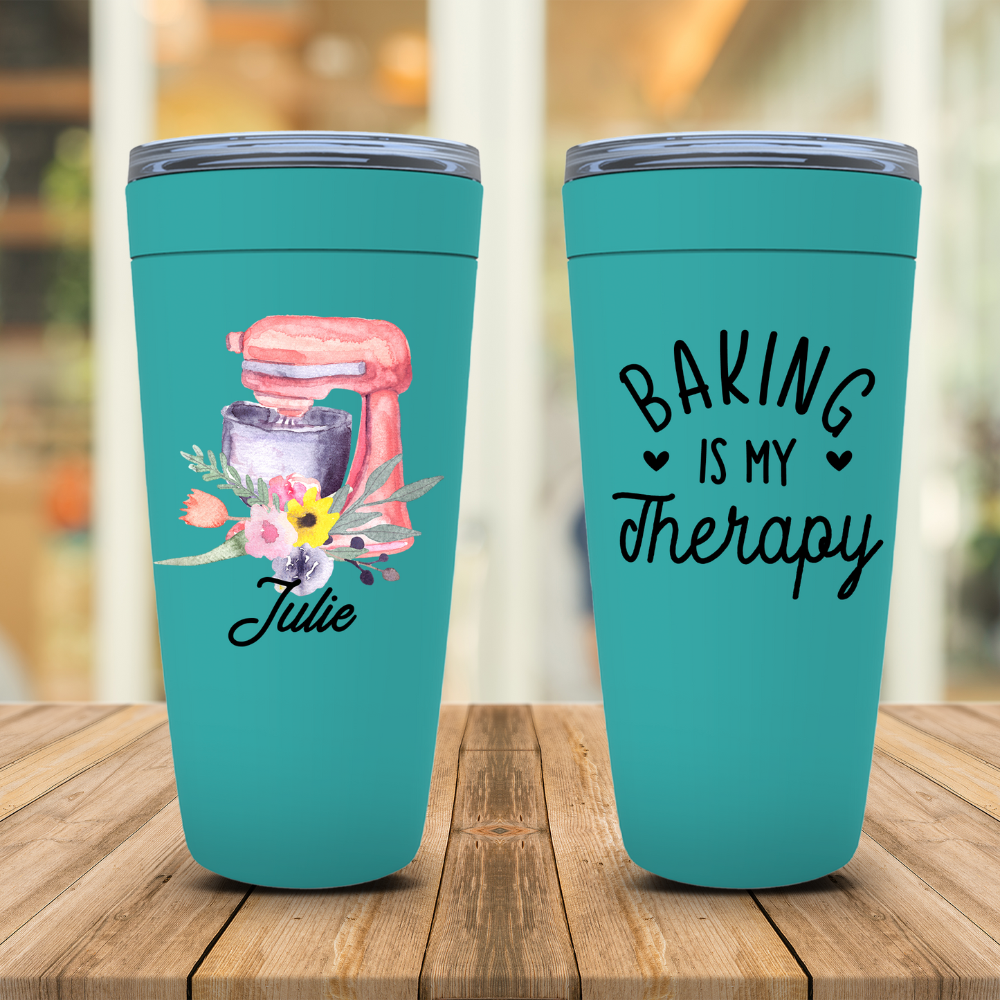 Baking is My Therapy Personalized Tumbler for Women, Baker Gift for Baking Lover Birthday, Christmas Gift for Sister, Mom, Best Friend, Wife