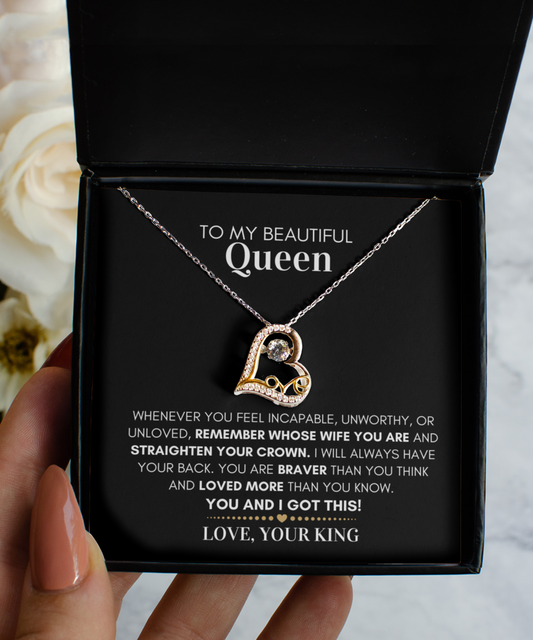 Beautiful Queen Love Heart Necklace
