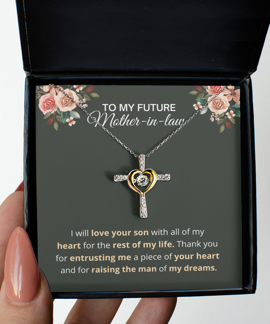 Future Mother In Law Gifts, Mom Of The Groom Cross Necklace, Mother In Law To Be Wedding Day Present From Bride