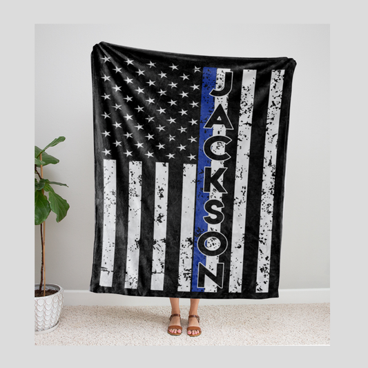 Police Flag Blanket