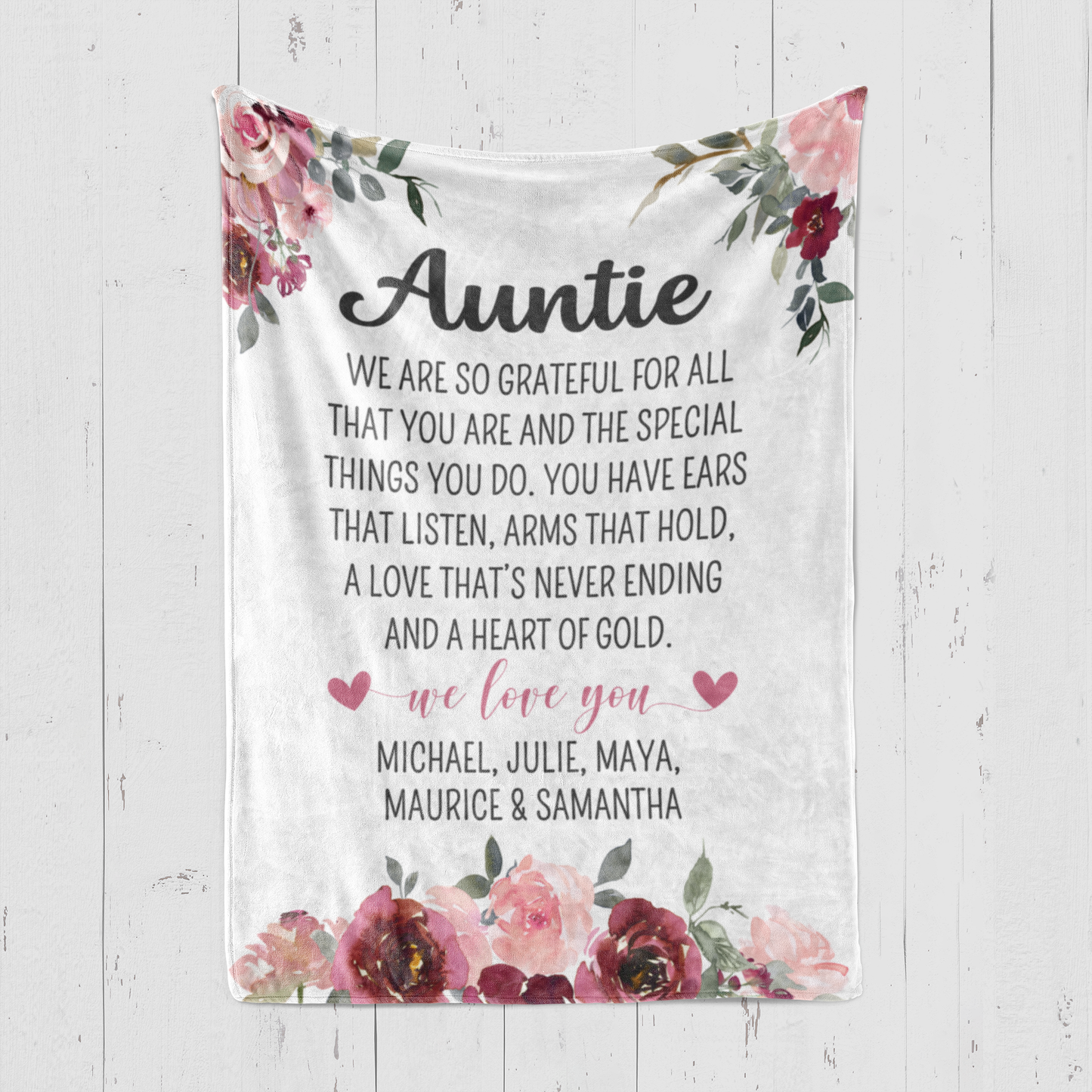 Auntie We are Grateful Blanket