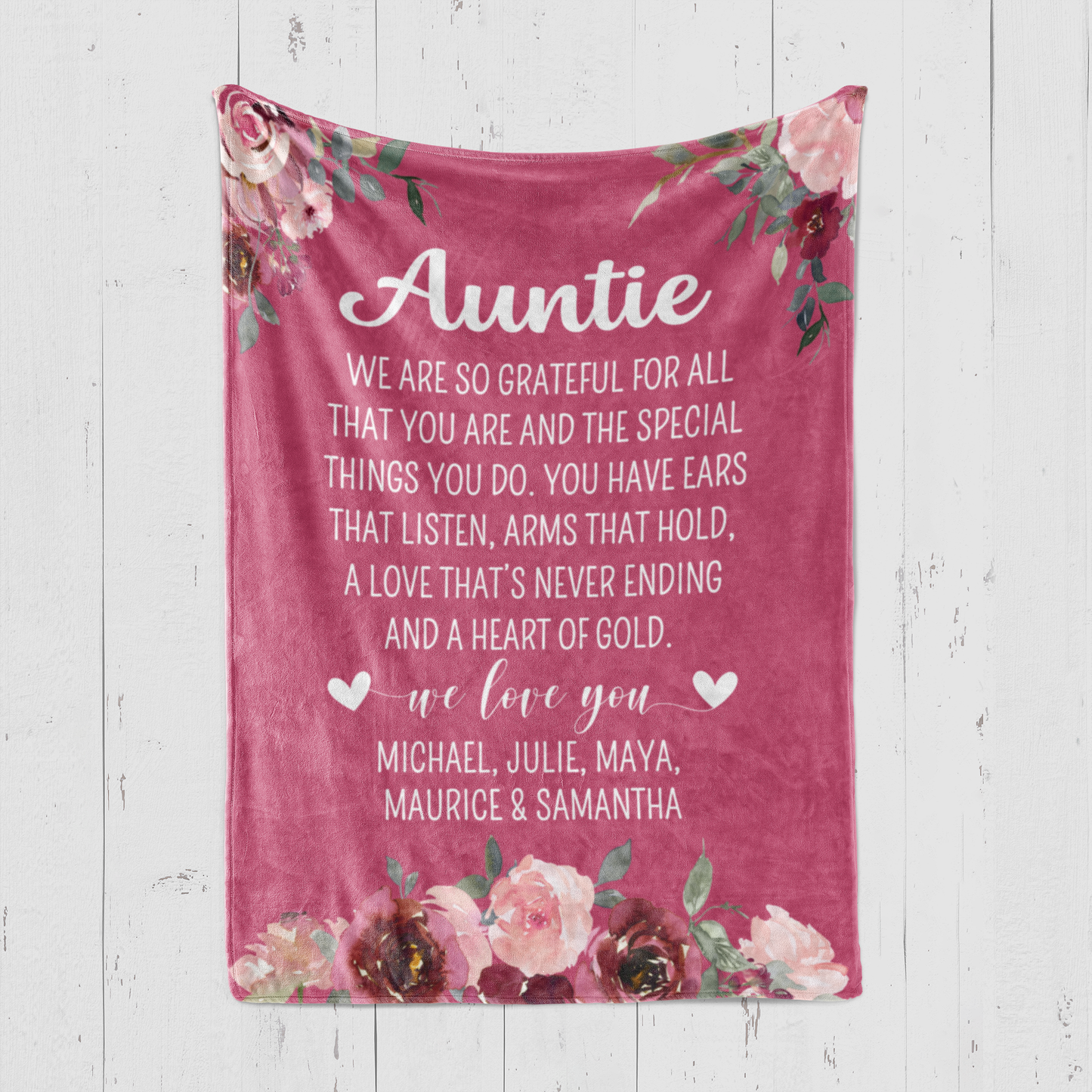 Auntie We are Grateful Blanket
