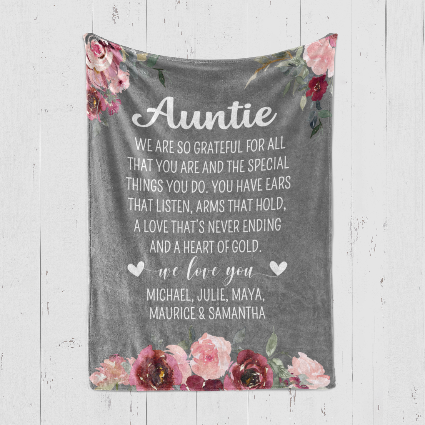 Auntie We are Grateful Blanket