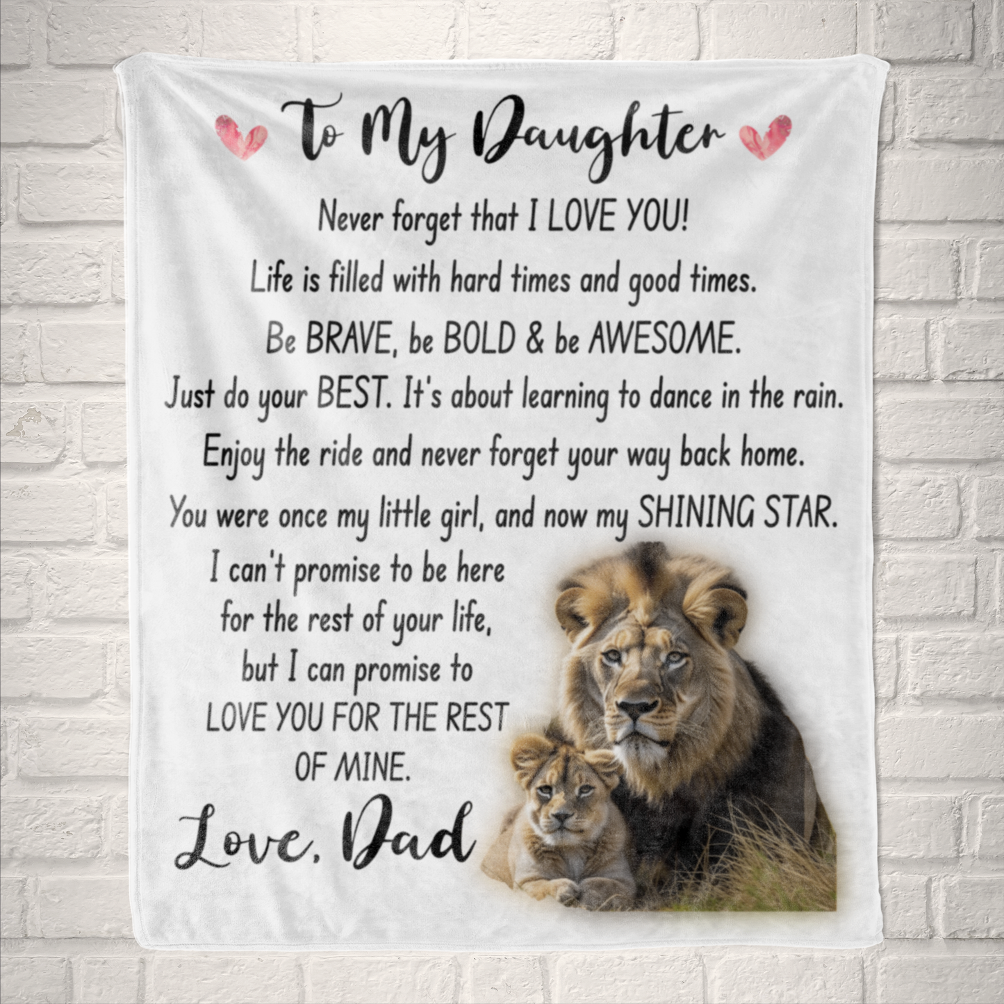 To My Daughter Be Brave Blanket From Dad