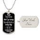 Son Loss Fist Bump Dog Tag Necklace