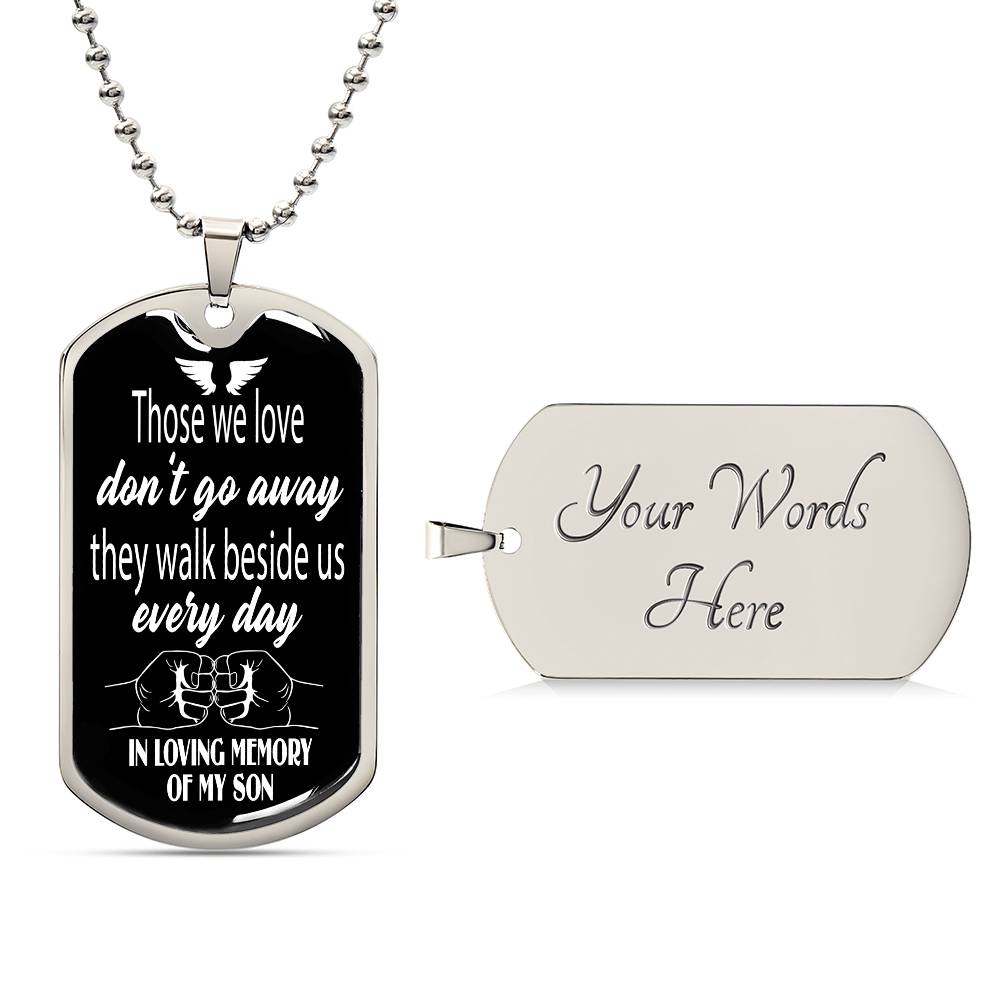 Son Loss Fist Bump Dog Tag Necklace