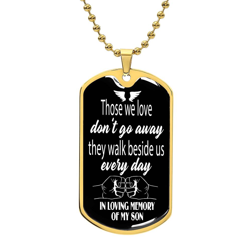 Son Loss Fist Bump Dog Tag Necklace