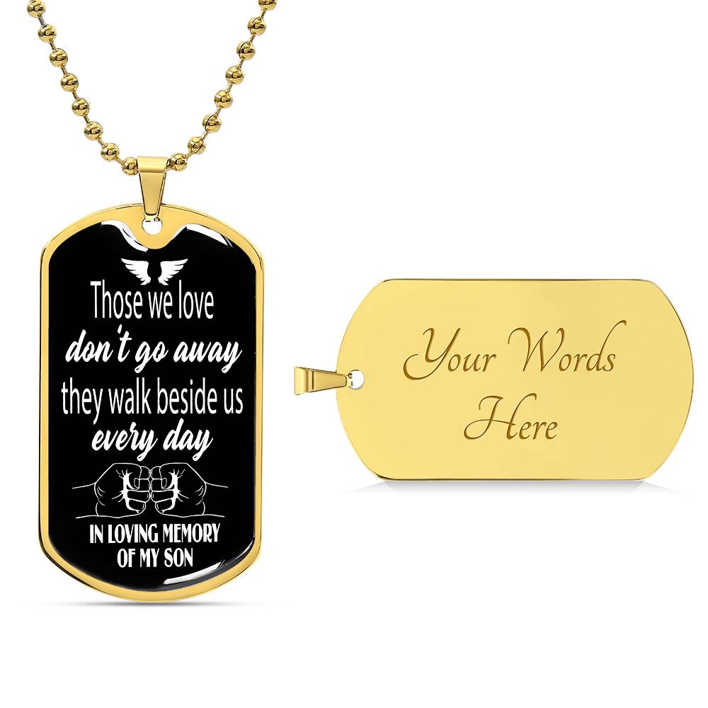 Son Loss Fist Bump Dog Tag Necklace