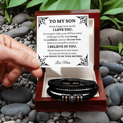 To My Son - I Believe in You From Mom - Men's Bracelet