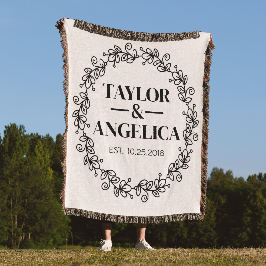 Wedding Anniversary Gift Couple Est Woven Blanket