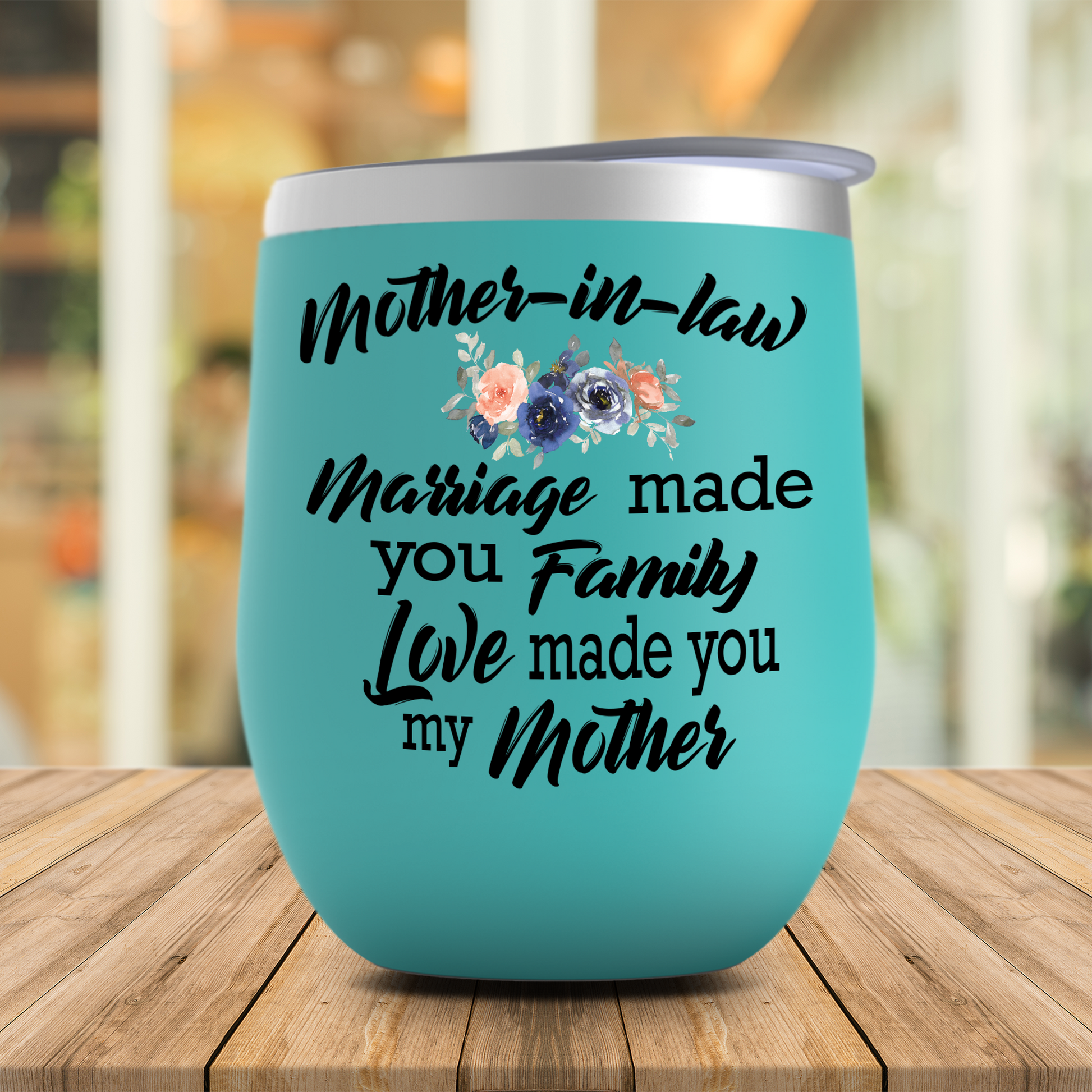 Mother In Law Marriage Made Us Family Wine Tumbler, Mother of Groom Wedding Day Gift, Birthday, Christmas or Mother's Day Present