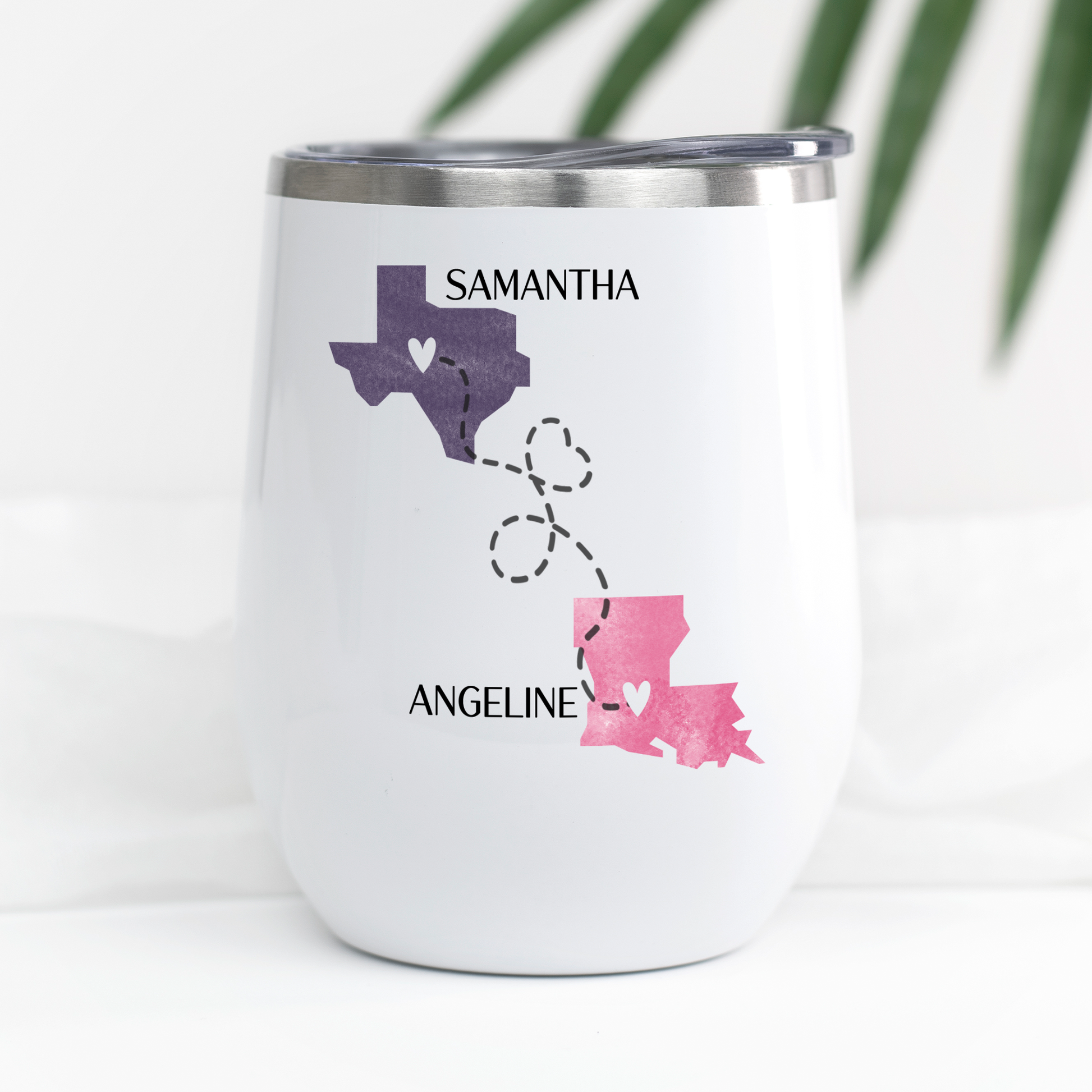 Friends Forever Wine Tumbler, Moving Away Gift, Personalized Long Distance Friendship State Cup, Best Friend Birthday or Christmas Gift