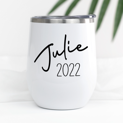 Retired Under New Management See Grandkids for Details Wine Tumbler, Personalized Funny Retirement Gift for Women, Mom, Coworker, Boss