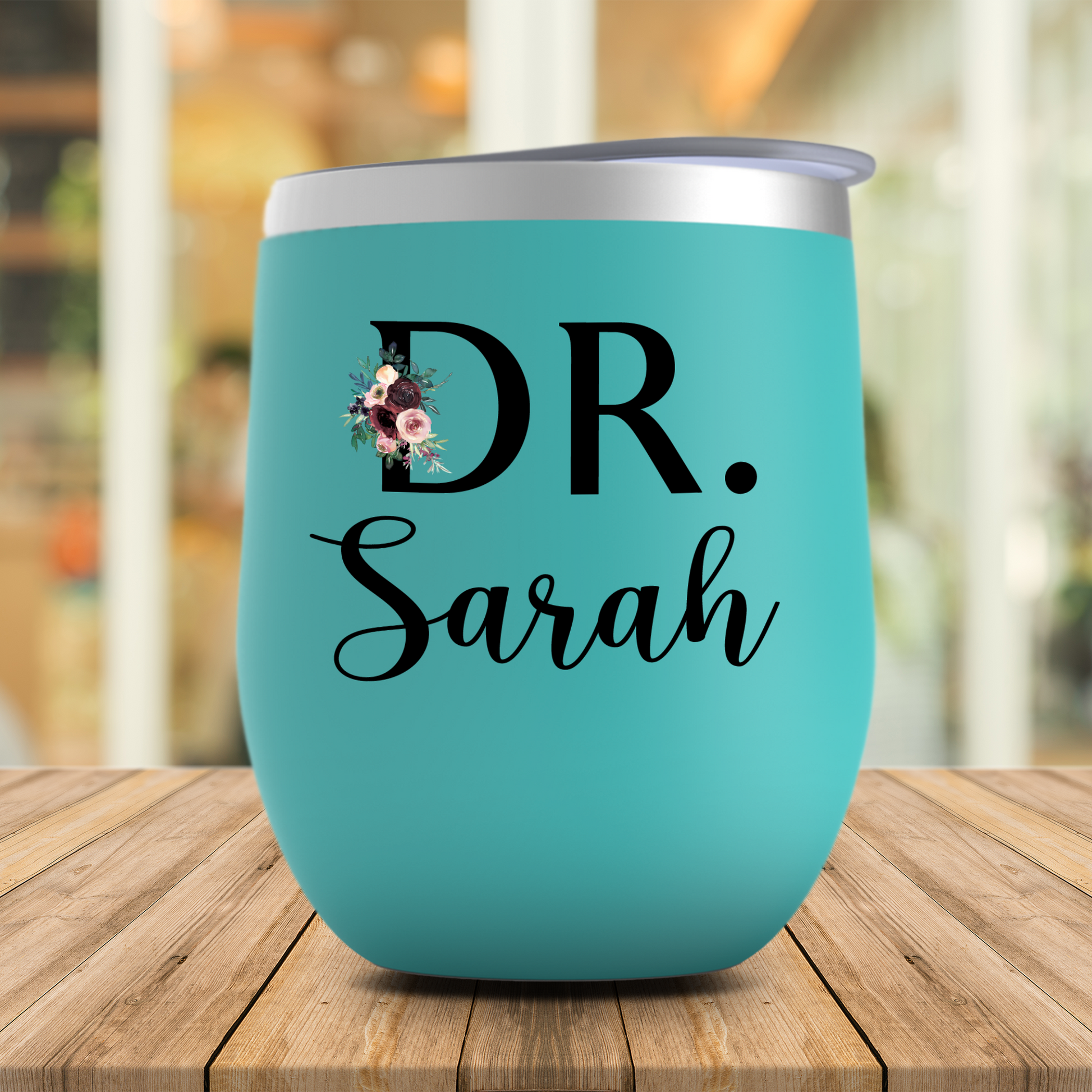 Personalized New Phd Graduation Gift For Her, Graduate School Floral Wine Tumbler, Doctor Gift, Doctorate Cup For Daughter, Sister Or Friend