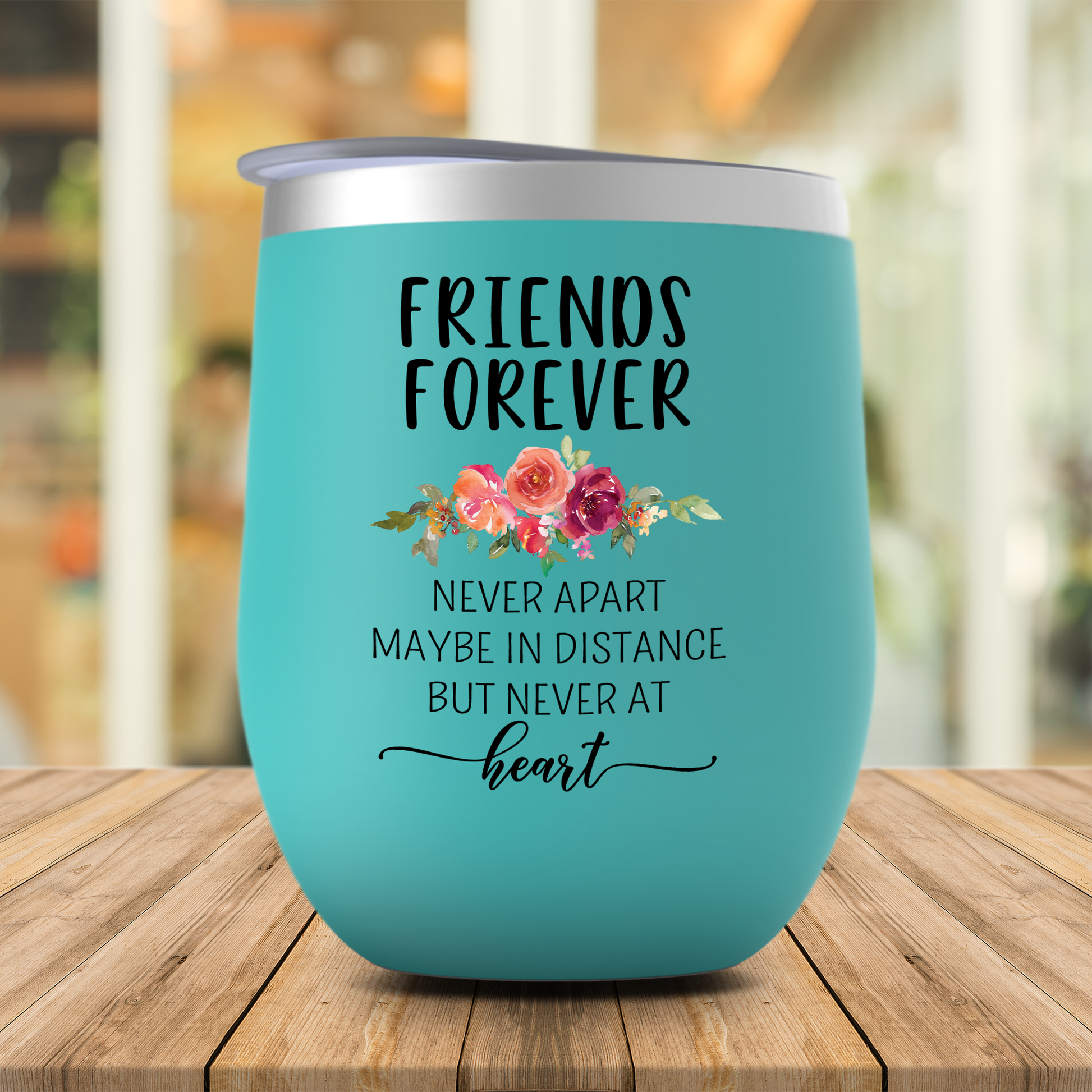 Friends Forever Wine Tumbler, Moving Away Gift, Personalized Long Distance Friendship State Cup, Best Friend Birthday or Christmas Gift