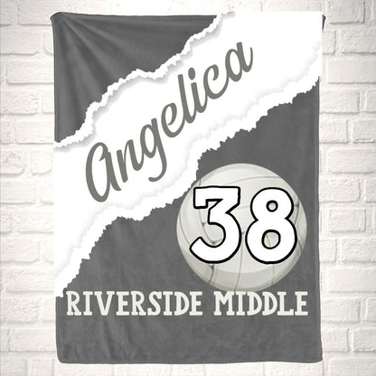 Custom Volleyball Name Sport Blanket