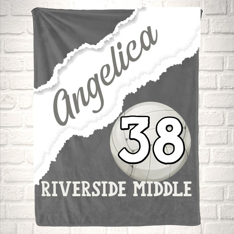 Custom Volleyball Name Sport Blanket