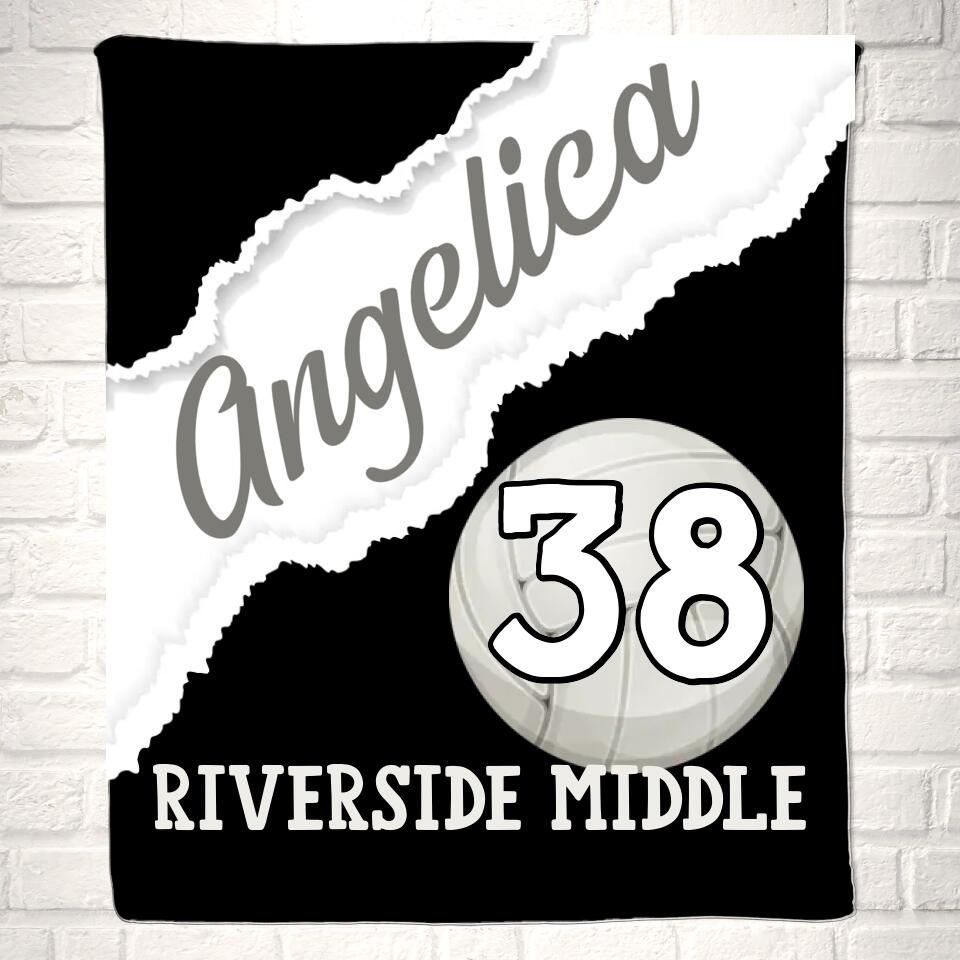 Custom Volleyball Name Sport Blanket