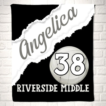 Custom Volleyball Name Sport Blanket