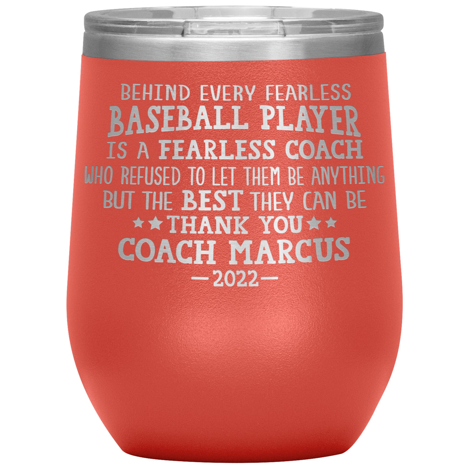 Behind Every Fearless Coach Baseball Tumbler