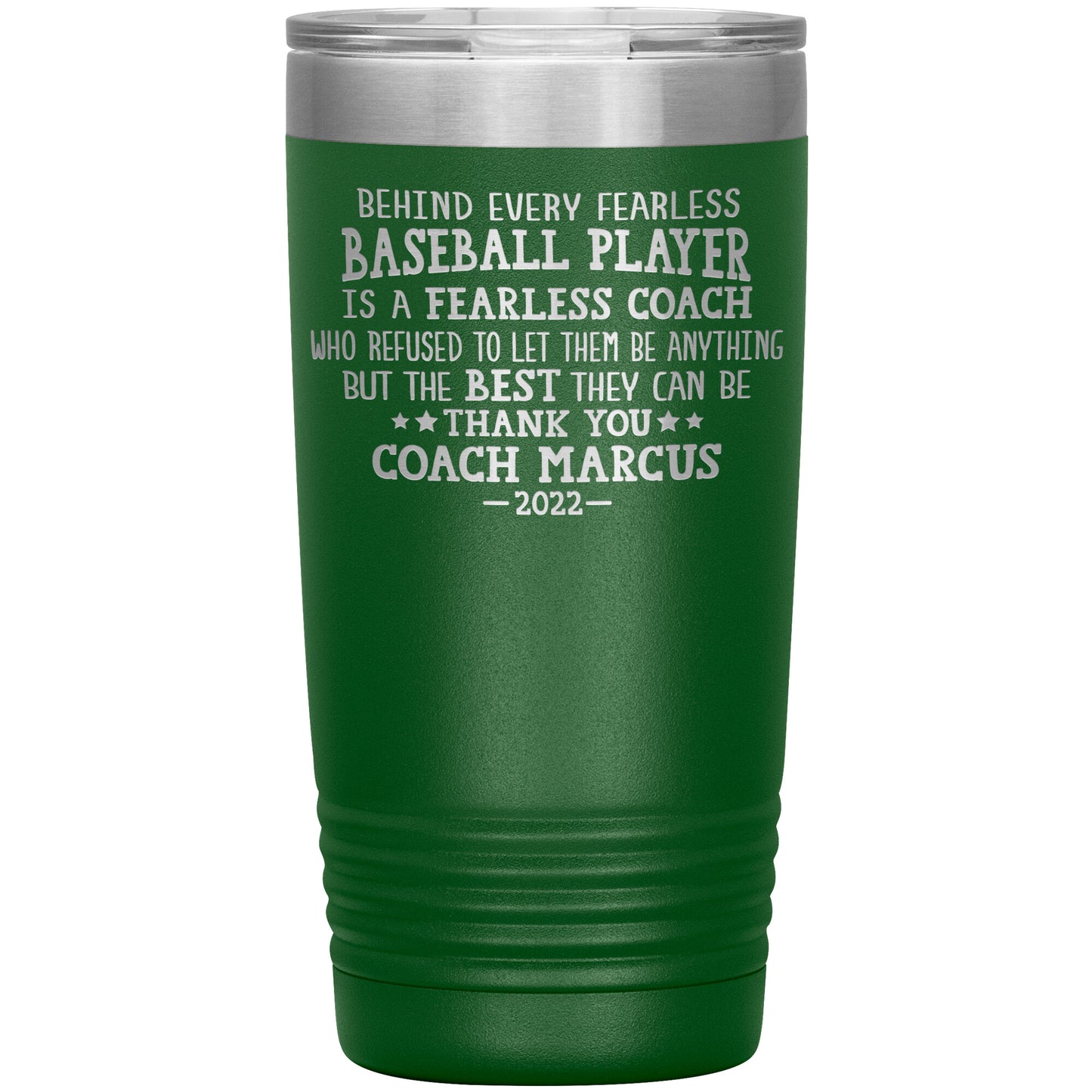Behind Every Fearless Coach Baseball Tumbler