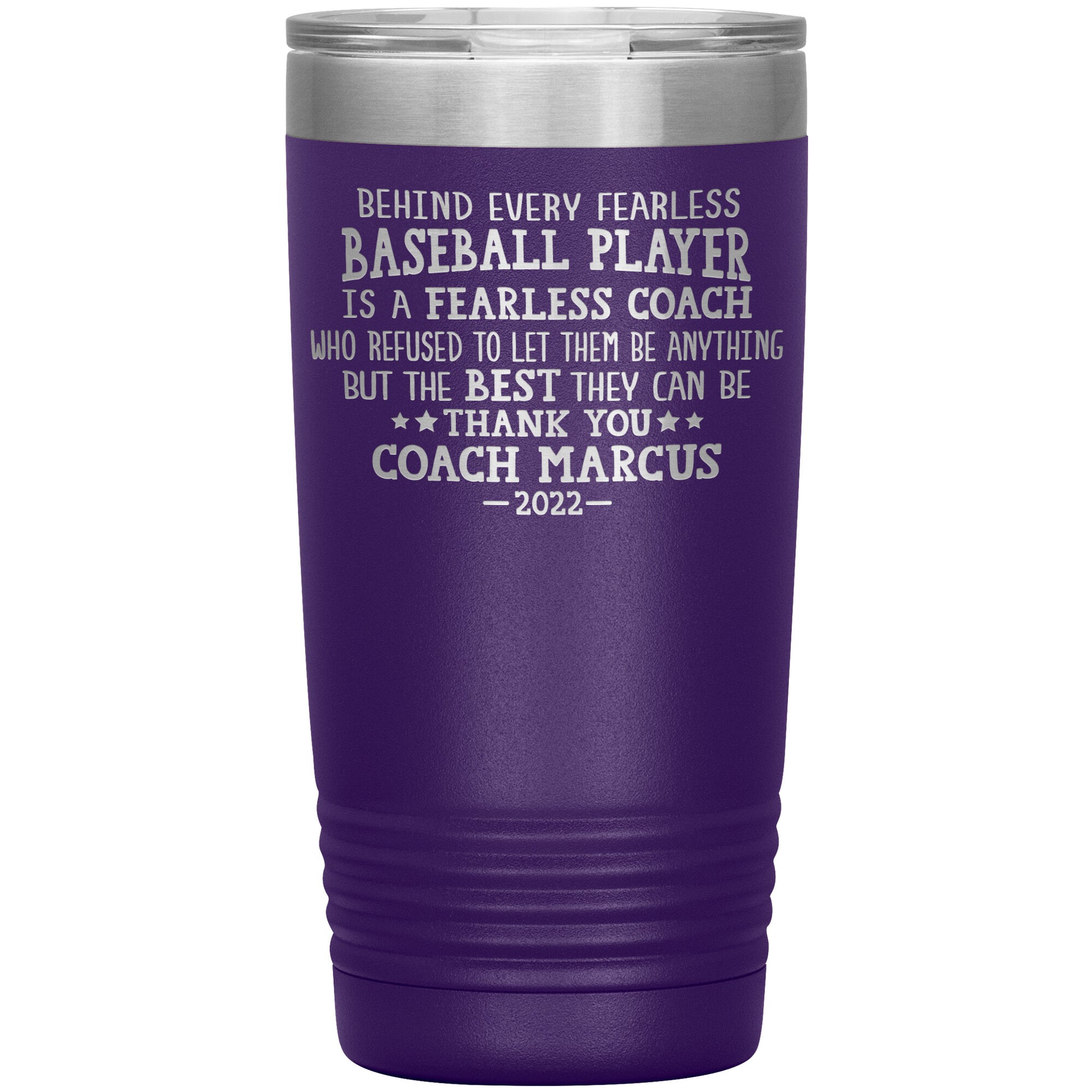 Behind Every Fearless Coach Baseball Tumbler