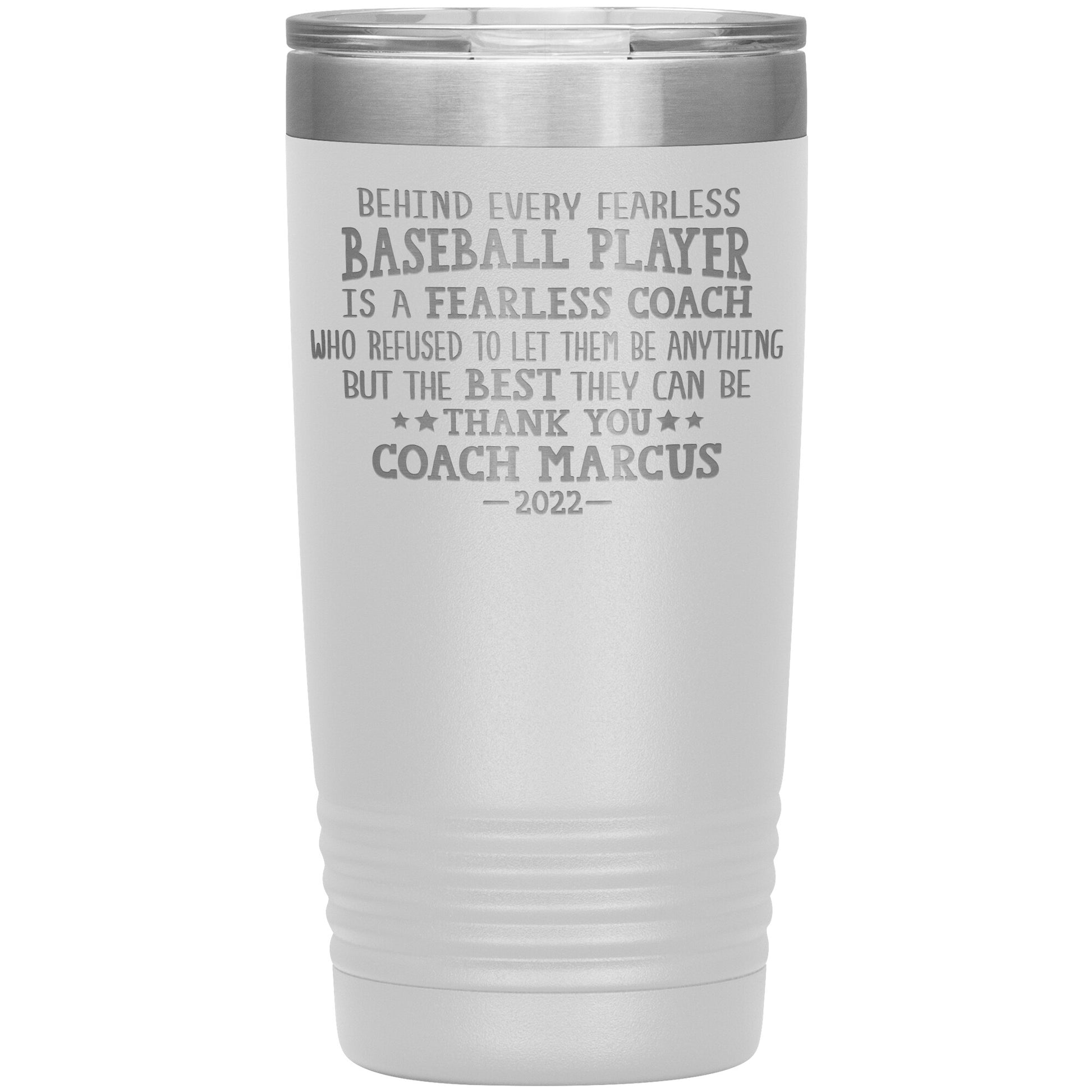 Behind Every Fearless Coach Baseball Tumbler
