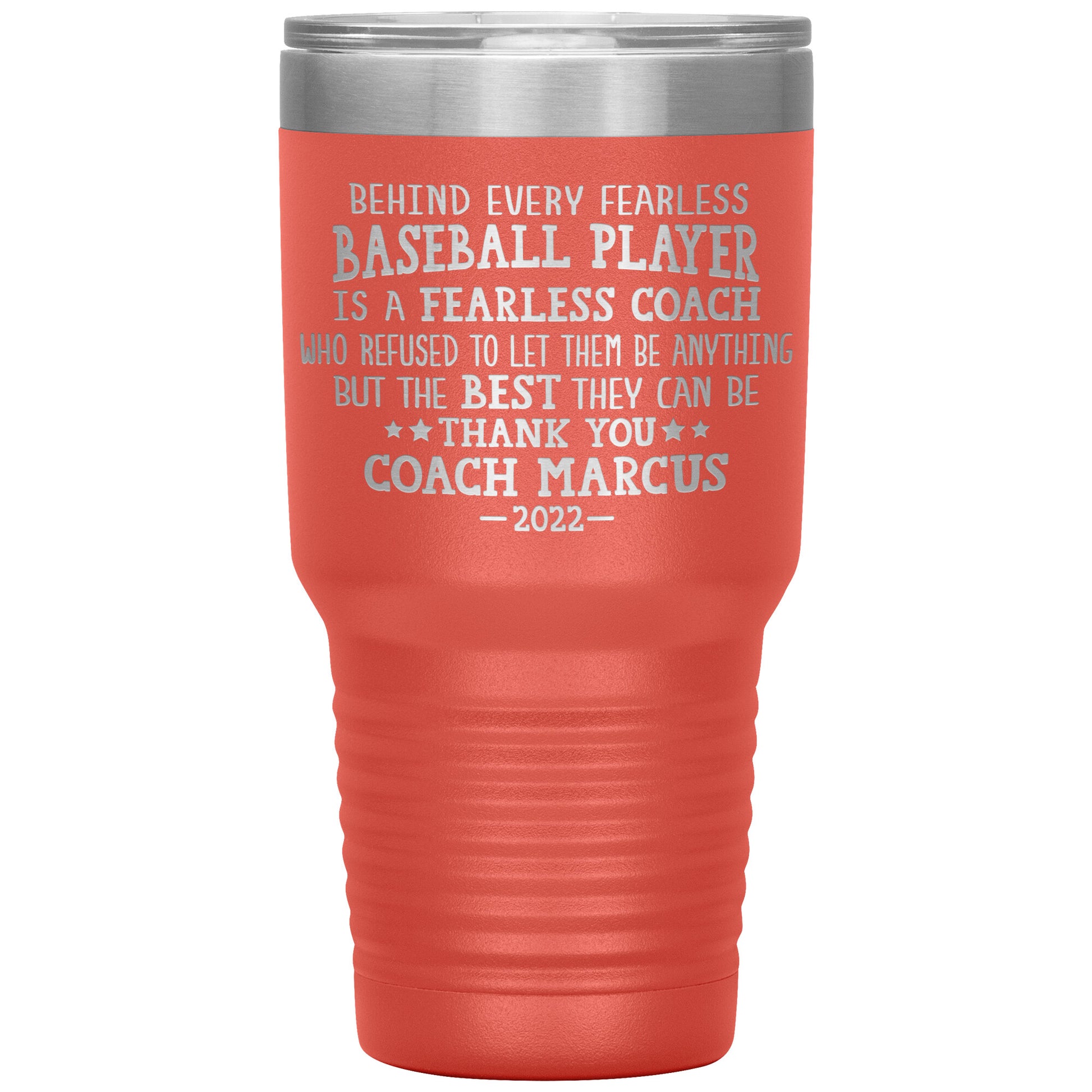 Behind Every Fearless Coach Baseball Tumbler