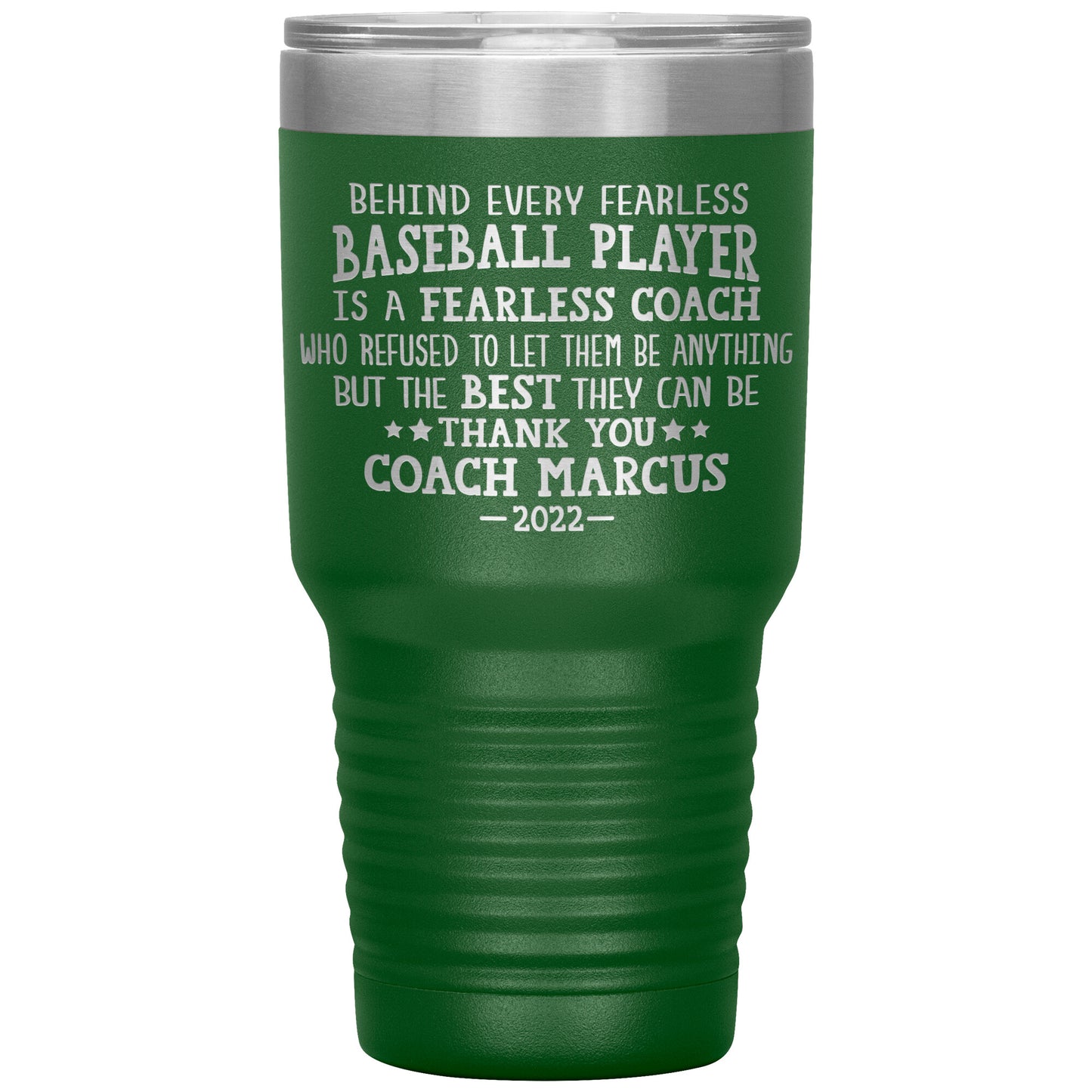 Behind Every Fearless Coach Baseball Tumbler