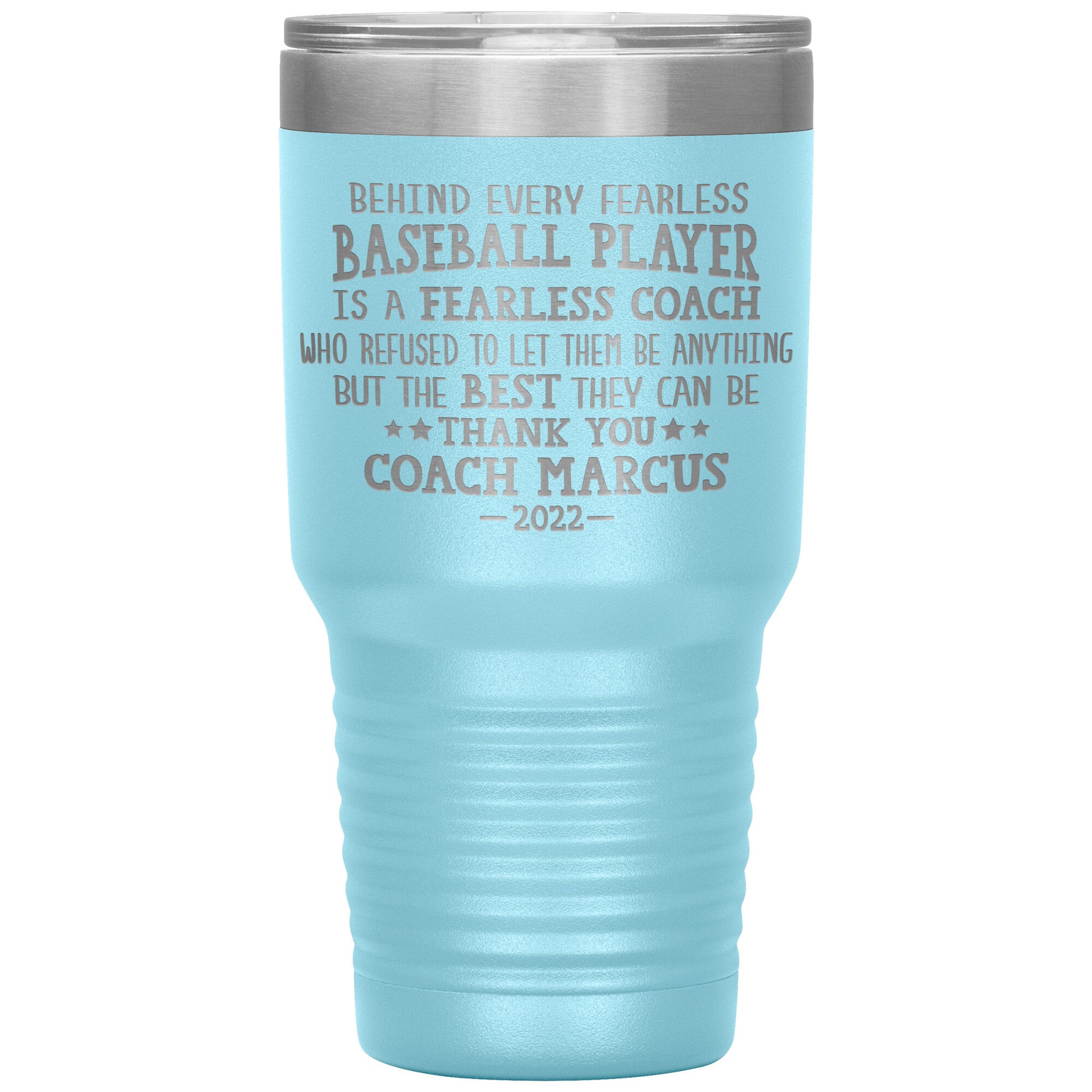 Behind Every Fearless Coach Baseball Tumbler