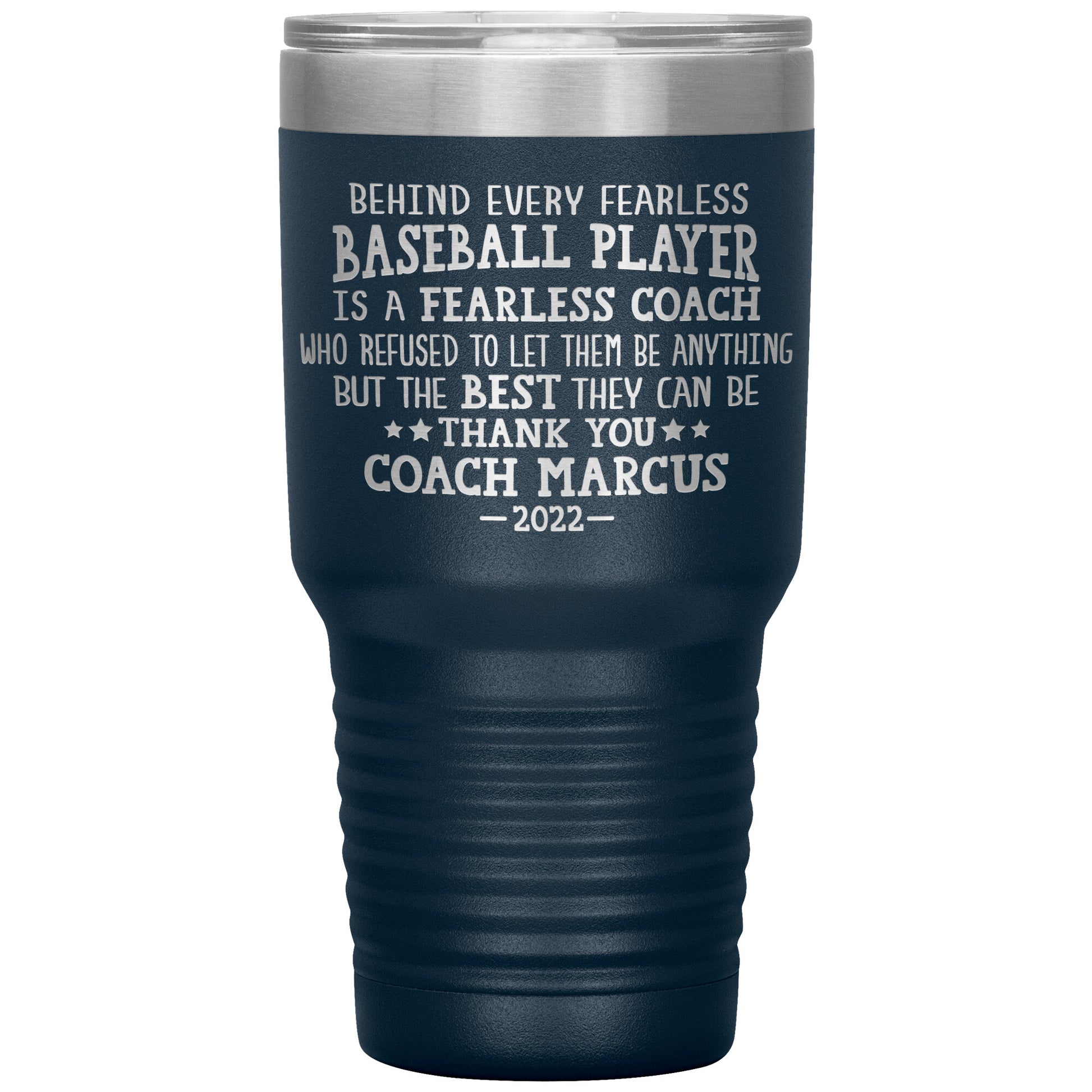 Behind Every Fearless Coach Baseball Tumbler