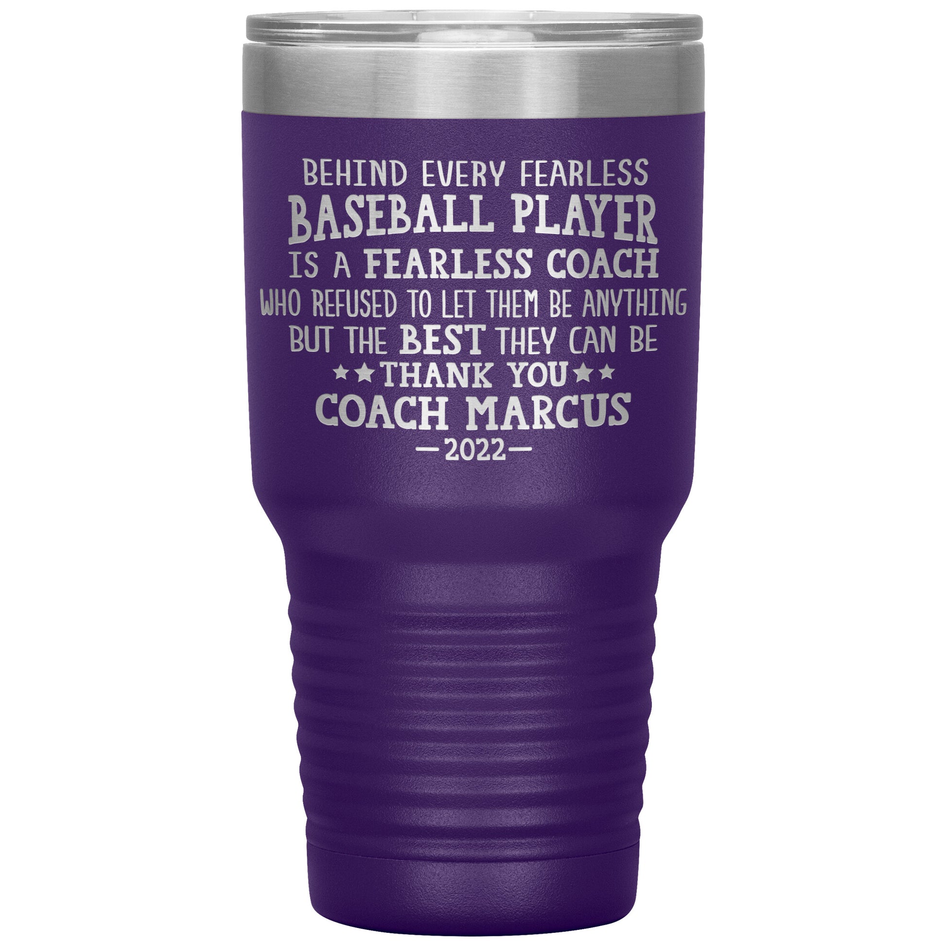Behind Every Fearless Coach Baseball Tumbler