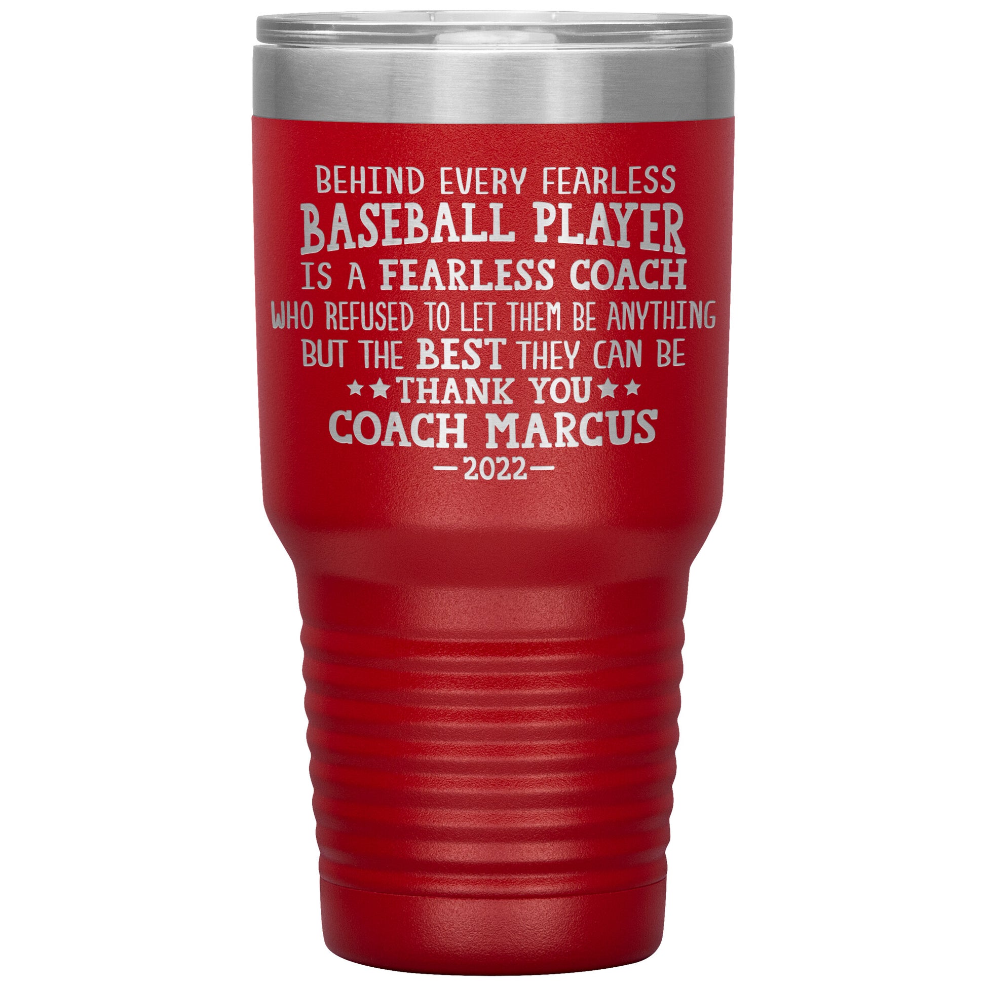 Behind Every Fearless Coach Baseball Tumbler