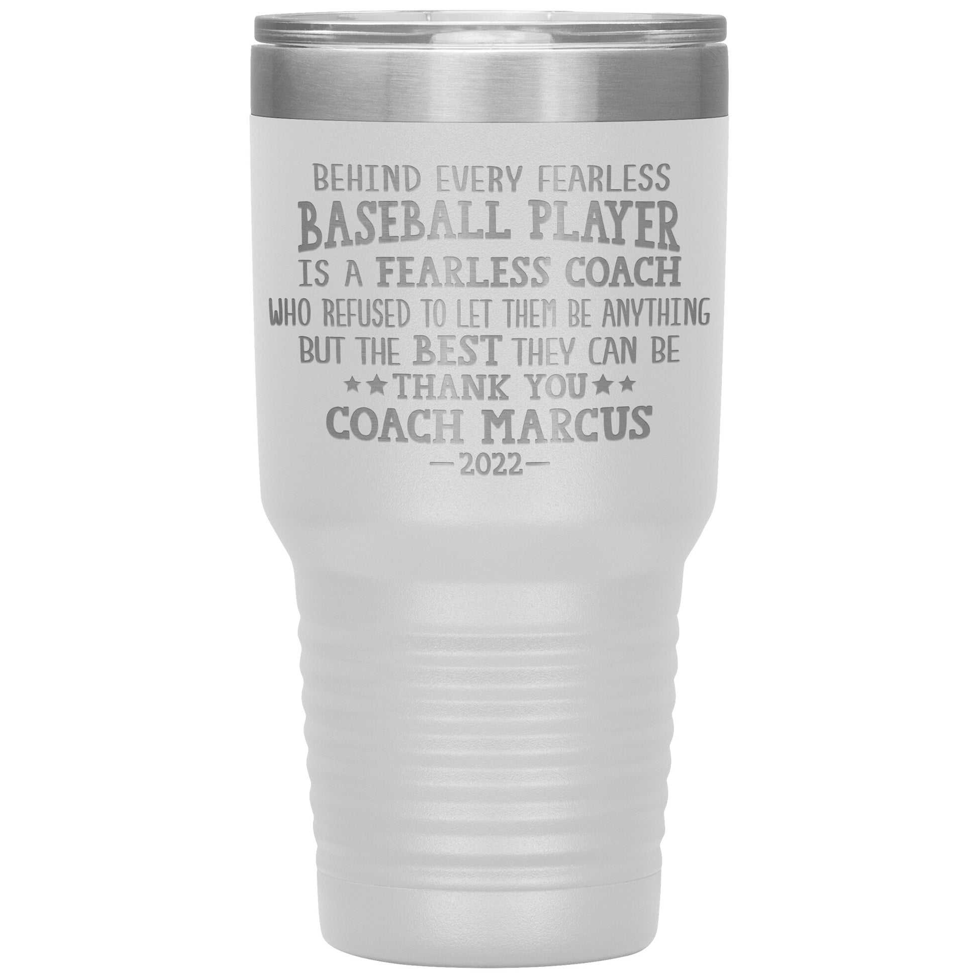 Behind Every Fearless Coach Baseball Tumbler
