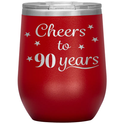 Cheers to 90 Years Birthday Tumbler
