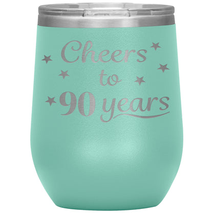 Cheers to 90 Years Birthday Tumbler