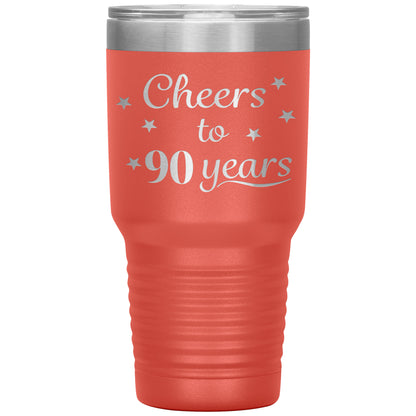 Cheers to 90 Years Birthday Tumbler
