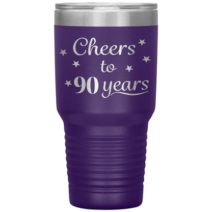 Cheers to 90 Years Birthday Tumbler