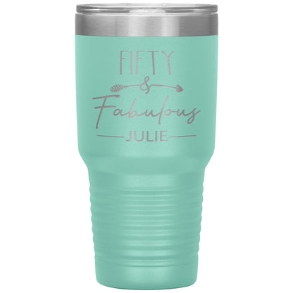 Fifty & Fabulous Birthday Tumbler