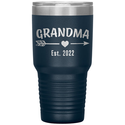 Grandma EST 2022 Arrow Tumbler