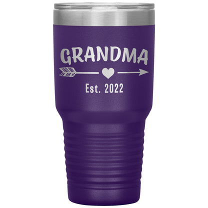 Grandma EST 2022 Arrow Tumbler