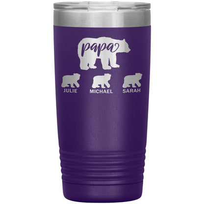 Papa Bear Personalize Tumbler