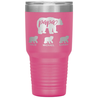 Papa Bear Personalize Tumbler