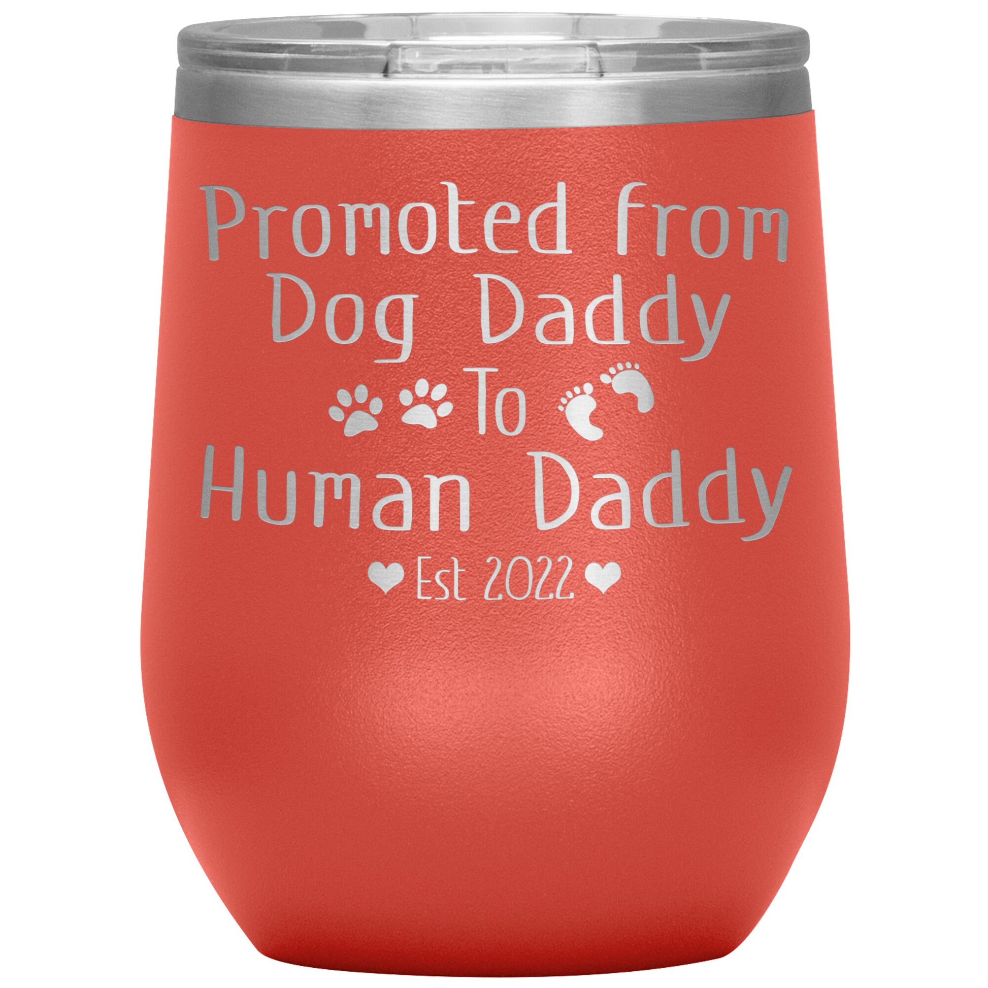 Promoted from Dog to Human Daddy Est 2022 Tumbler