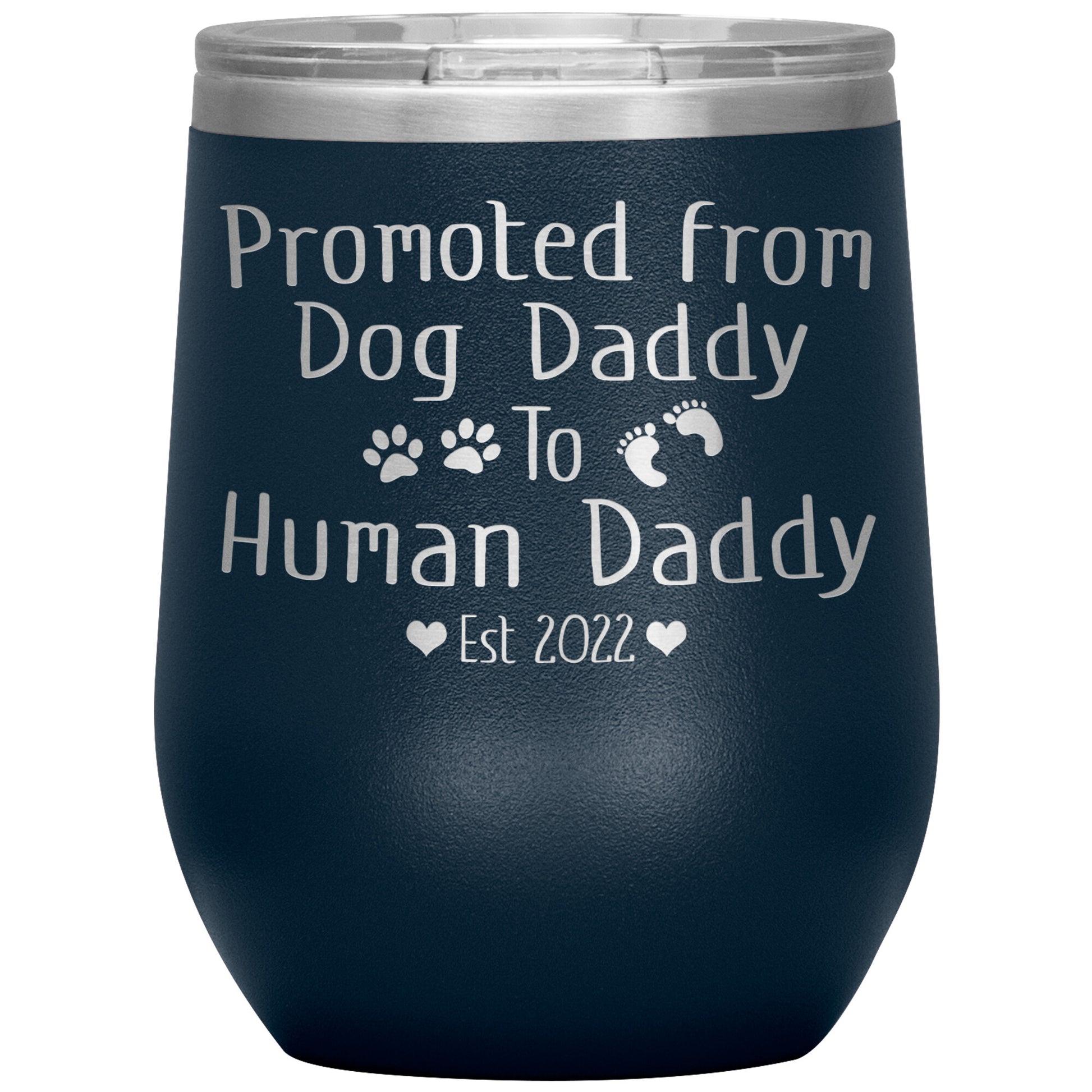 Promoted from Dog to Human Daddy Est 2022 Tumbler