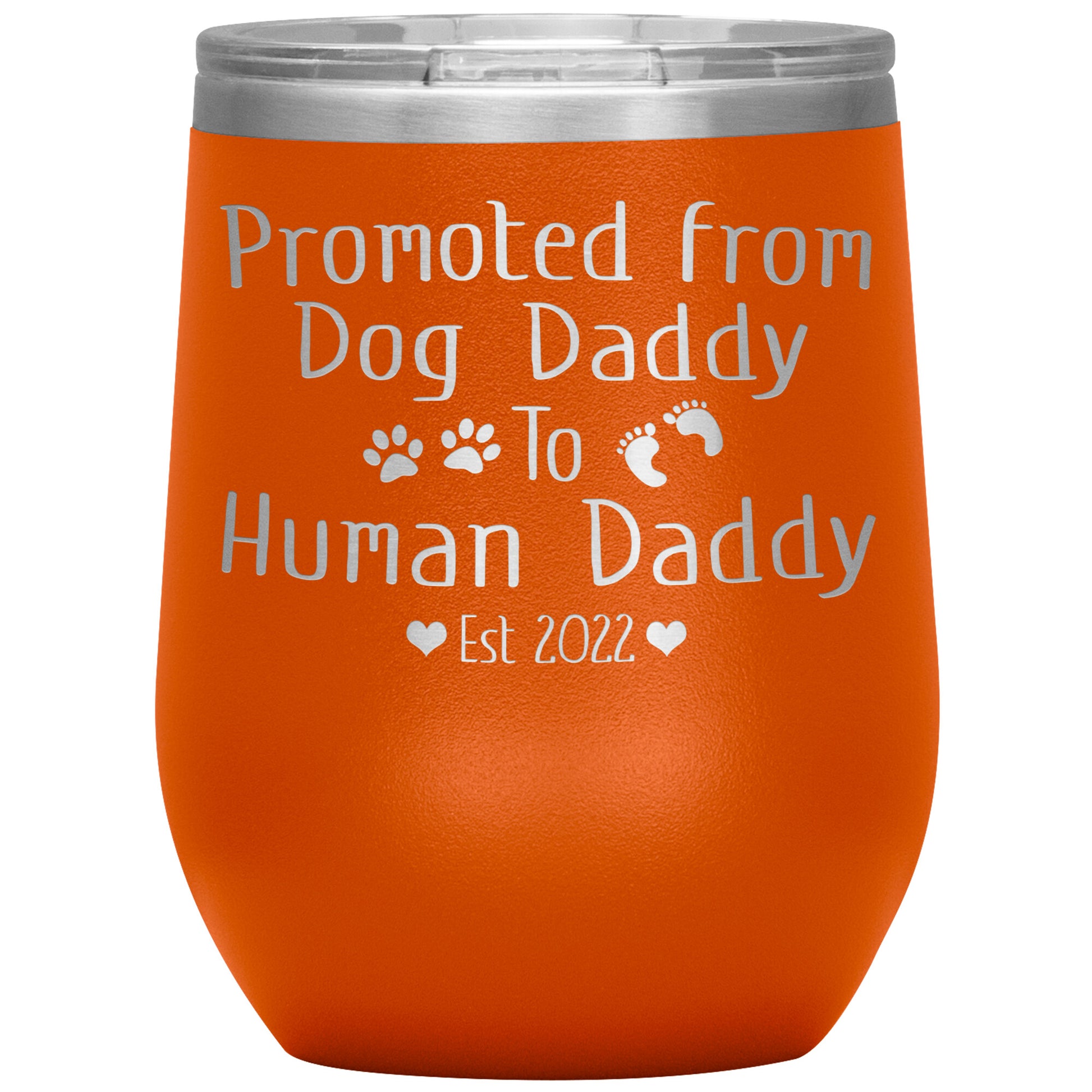 Promoted from Dog to Human Daddy Est 2022 Tumbler